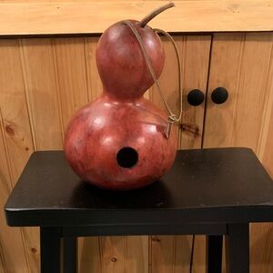 Decorative Red-Brown Gourd Birdhouse - Unbranded